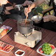 Dujiaxing Outdoor Camping und Picknickausrüstung und -versorgungen. Töpfe und Utensilien tragbare Outdoor-Picknickkochgeschirrkartenkartentyp Campingkessel Camping Pot Vierteilige Set 1421