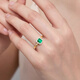 HEEKAIYI ring women's emerald gemstone ring luxury jewelry Chinese Valentine's Day birthday gift for wife or girlfriend <One thing, one certificate>