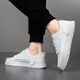 Ching Up Up Men's Shoes para primavera y verano Nuevos zapatos deportivos sin deslizamiento transpirables Diseño de nicho grueso Suele Versátiles White White zapatos para hombres YJ-1105 White 41