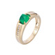 HEEKAIYI Ring Women's Emerald Gemstone Ring Luxury Jewelry Chinese Valentine's Day Birthday Gift for Wife and Girlfriend Emerald Gemstone Ring (1.0ct/Selected Flawless)
