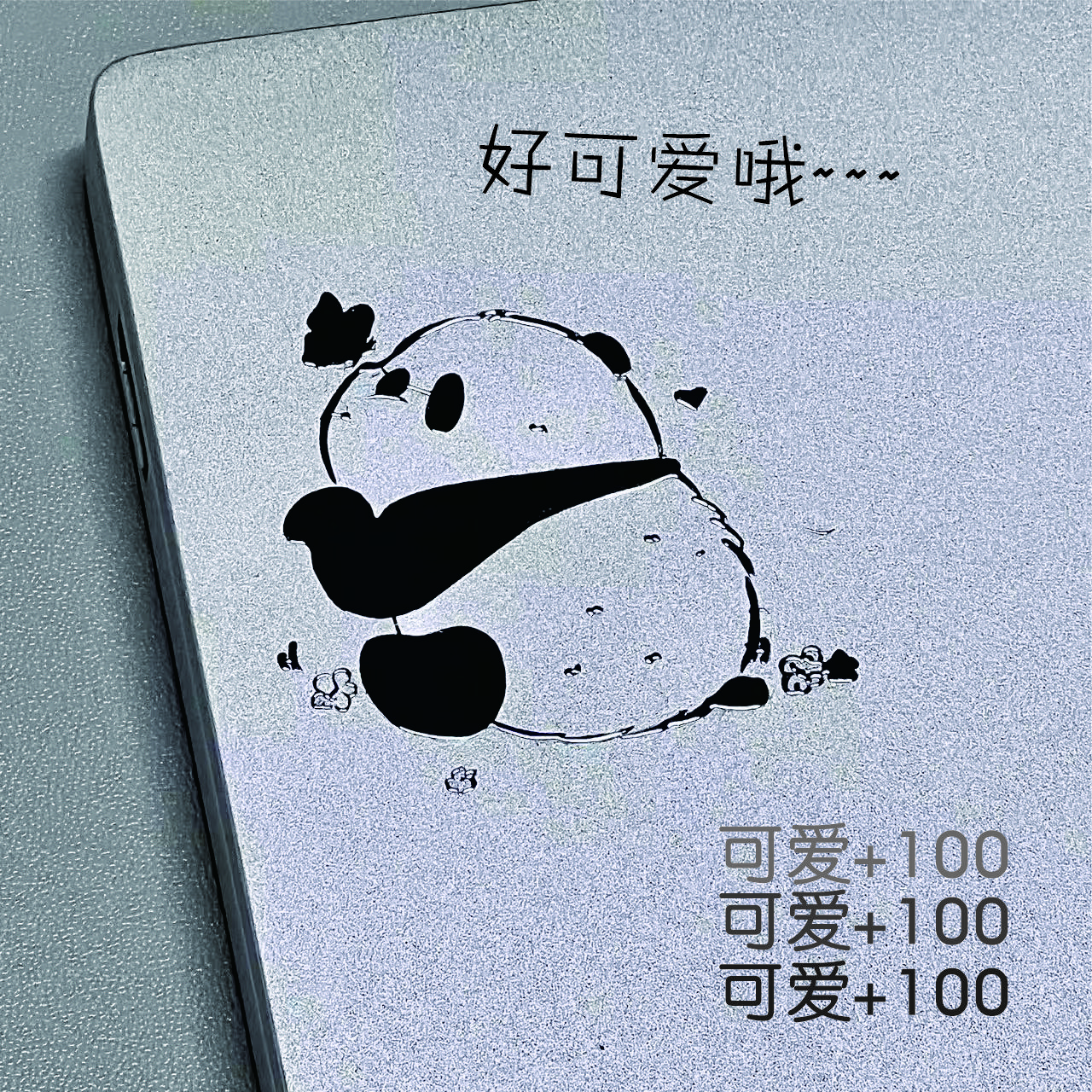 可爱熊猫金属贴3D立体高颜值ins贴画diy手机笔记本电脑平板电脑装饰自粘贴纸 随机2个装