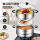 SUPOR 304 stainless steel double-layer multi-bottom soup pot steamer household visible high arch cover multi-functional gas induction cooker universal 4-6 people 304 stainless steel-double-30cm
