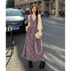 Geman Maternity Dress Autumn and Winter 2024 New Fashion Suit Going Out Western Style Shirt Top Maternity Suspender Long Skirt Suspender Skirt + Bottoming Shirt XL