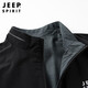 JEEP SPIRIT Jeep Jacket Men's Spring and Autumn Jacket Men's Reversible Stand Collar Casual Sports Men's Top Black XL