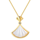 Chiba Jewelry 18K Gold Diamond White Shell Pendant Small Skirt Live Broadcast Fashionable Sweet Neck Jewelry Gift for Girlfriend 18K Gold Diamond White Shell Pendant/Free Random Silver Chain