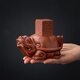 Yuxuan purple sand golden toad designated rich tea pet to attract wealth, handmade can raise high-quality dragon turtle cover tea set accessories ornaments ZY dragon turtle cover with purple mud