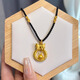 Chunfu Gold 999 Pure Gold Bow Knot Bell Gold Pendant Fugitive Princess Gold Hoop Safety Buckle Pendant Rope Necklace Gift Bow Knot + Gold Hoop + Bell About 2-2.2g