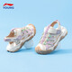Li Ning children's sandals, girls, boys, middle and older children's summer new sports soft-soled river shoes, Baotou non-slip beach shoes, Swan White/Lotus Red Purple 37, inner length is about 24.2cm, suitable for feet 23.2cm long