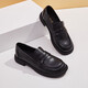 Daphne single shoes women's leather small leather shoes new versatile flat loafers one-leg women's shoes 422104579 black 38