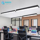 Deyan Office LED Strip Light Square Light Conference Room Office Light Chandelier Light Office Building Workshop Factory Industrial Lighting Black Right Angle 120*7-32W White Light