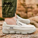 Jeep Casual Schuhe für Männer im Sommer Neuem Stil Atmungsaktives weicher Sohle leichtgewichtiger Leinwandschuhe mit einem Fuß Pedal Nicht-Rutsch-Dad-Sneakers Männer Sandfarbe [Standard Lederschuhgröße] 41