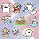 Cartoon line puppy stickers, cute expression pack stickers, puppy mobile phone case, computer suitcase decoration, diy handbook mobile phone stickers, 20 random sheets