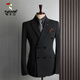 Woodpecker (TUCANO) double-row suit suit men's formal business casual fashion Korean version slim large size wedding small suit for men medium gray (suit + trousers) XL 52 (123-135Jin Jin equals 0.5 kg)