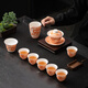 SUSHI CERAMICS Red Nine Dragon Pattern All Things Prosper Dragon Kung Fu Tea Set J1051