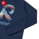 Reieima 2024 Herbst- und Winter neuer Stil für Männer, Frauen und Kindersportfeuchtigkeitsabsorption und schnell trocknend gedrucktes Strickauszug, langärmeliges T-Shirt 698B-Narrow Blue 164 cm