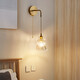 Wall lamp with switch American Nordic retro bedroom bedside lamp Japanese background wall with pull switch bed and breakfast wabi rechargeable type + long line wall lamp + G type