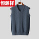 Hengyuanxiang (HYX) men's thickened sheep sweater vest vest spring and autumn new V-neck sleeveless inner warm knitted sweater for men *-Camel-*New Year-# Store Manager M 80-100Jin Jin is equal to 0.5 kg