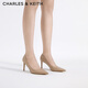 CHARLES&KEITH简约通勤尖头高跟鞋子女鞋休闲单鞋生日礼物女CK1-60280245-1 Nude肉色 37