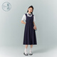 Zihan (ZIHAN) Zihan simple shirt dress suit women's summer new sweet shirt mid-length skirt two-piece set black navy XS