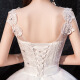 Main wedding dress 2024 new fashion Korean style bride wedding deep V floor-length large size slim wedding dress white XXL