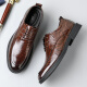 
CARTELO British hand-grabbing head layer cowhide men's shoes business casual men's leather shoes color wedding shoes 9735 brown 42