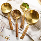 Pudding wooden handle stainless steel coffee measuring spoon 5/15ml baking measuring spoon set milk powder spoon seasoning scale measuring cup household 5ml-measuring spoon-gold
