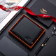 Falai Armani Herren Short Wallet Business Echtes Lederlicht Luxus Brieftasche Herren große Kapazität Multi-Card-Position First Layer Cowide Kartentasche Geschenk Wallet QB201-1 (Theke Geschenkbox)