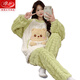 Langsha Koralle Velvet-Pyjamas für Frauen im Herbst und Winter plus samt verdickter Schüler Cartoon süßer Winterstil für Outdoor-Kleidung Set SSM-844 m 75Jin [Jin ist 0,5 kg] -100jin [Jin gleich 0,5 kg]
