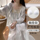 Qin Nuanchun Autumn Day Princess Style Long Sleeve Night Dress for Women 2024 New Style Large Size Pajamas Home Clothes 16857 No Chest Pajamas M (Suggested weight 80-100 Jin [Jin equals 0.5 kg])