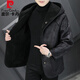 Pierre cardin hooded fur pellet lamb velvet composite fur one-piece coat for men thickened two sides wearing imitation sheep velvet leather jacket camel color (wrapped on both sides) 3XL 150-170Jin [Jin equals 0.5 kg]