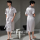Xuanliang Camillero Summer Summer Seda Seda de seda de altura corta IMITACIÓN DEL CASA DE SELA IMITACIÓN DE Seda 73244 NIEVE GRIS XL