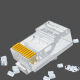 
10P10 core crystal head RJ48 network cable connector 10p10c scanning gun connector gold-plated ten core network plug 100 shielding [S1049]