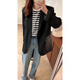 GARNUO black small suit jacket for women small 2025 spring and autumn new Korean style high-end temperament casual suit black L 111-120Jin Jin is equal to 0.5 kg