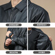 Ji Yan men's motorcycle jacket 2025 new leather jacket hottest business lapel spring and autumn thick leather jacket men's handsome black XL