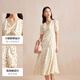 Veromoda Kleid 2024 Frühjahr neue Fünf-Cent-Ärmeln Schlanker Temperament Print Holiday Style S85 White 160/80a/S
