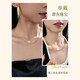 Meluxe Mei Ne sparkling 18K gold plain gold necklace with adjustable clavicle chain, birthday gift for wife, about 4.1g