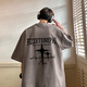 Zhiwei American Pure Pure Cotton Kurzärmelte T-Shirt im Sommer Neues Stil übergroße lose schwere T-Shirt Trendy halbärmelige Kleidung für Männer T686 Klein Blue XL [Empfohlen 135-150jin [Jin gleich 0,5 kg]]