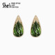 She s Akiko jewelry Rousseau holiday original three-dimensional leaf earrings earrings high-end new earrings birthday gift for women dark green D0