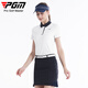 PGM高尔夫服装女装夏季短袖上衣透气显瘦T恤POLO衫 吸湿 透气 YF674-白色【上衣/3A级抑菌】 L