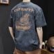 Romon Heavy Hole Sorted Men's Loose Lave Laving Brand Summer 2025 Camiseta de algodón puro de ropa para hombres Camiseta para hombres Dark Grey XL [Adecuado para 145-160Jin [Jin iguala 0.5 kg]]]