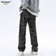 Homlean amouflage jeans jeans jeans Men's Awumn Loose American Mardy Brand Прямые повседневные длинные брюки HS42 Camouflage Black XL