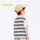 Balabala children's clothing boys short-sleeved T-shirt fake two-piece striped top children's panda letter print summer fashion trendy gray tone 00422 120cm