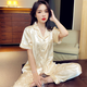 Le nouveau pyjamas de soie de Victoria Sexe et pratique Pyjamas nude pour femmes pour femmes en été Short 695 # peinture à trois pièces M (recommandée 80-100jin [Jin est égal à 0,5 kg]))