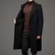 DK HEUND MERS HEM'S Double-Basted Chester Coat Men's Winter épaissis 100% Pure Pure Trench Coat Long Laine Coat Black M 170