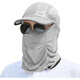 Summer sun protection mask full face ice silk sun protection mask for men and women outdoor cycling and fishing breathable sunshade neck protection face mask for men - light gray