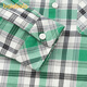 Balabala Official Authentic Children's Shirt Boys' Shirt Long Sleeve 2025 Spring and Autumn Clothing Girls Plaid Green Tone 00444 90 cm