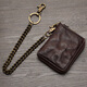 Mu Xiaobai, Herren echte Leder -Brieftasche Reißverschluss, kurze vertikale Brieftasche, kompaktes handgefertigtes pflanzliches, reine obere Schicht Cowhide und Retro, dunkelbraun