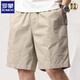ROMON men's shorts summer new Japanese workwear mid-trousers Shawn Yue loose cotton casual trendy high-end five-point pants 9221 khaki L [100-130Jin [Jin equals 0.5 kg]]