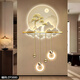 Drawing the modern light luxury entrance of the town, luminous decoration painting, three-dimensional corridor, corridor end LED wall light painting, new Chinese landscape painting, ZP3881 [Fulu Jinshan] Overall size: 80*132cm LED light painting (220V plug-in model + remote control) High-transparent acrylic + UV fine sculpture + three-dimensional physical metal lamp