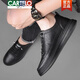 CARTELO men's shoes 2024 summer new genuine leather soft sole breathable casual leather shoes trendy versatile spring and autumn men's shoes black [6623] 41